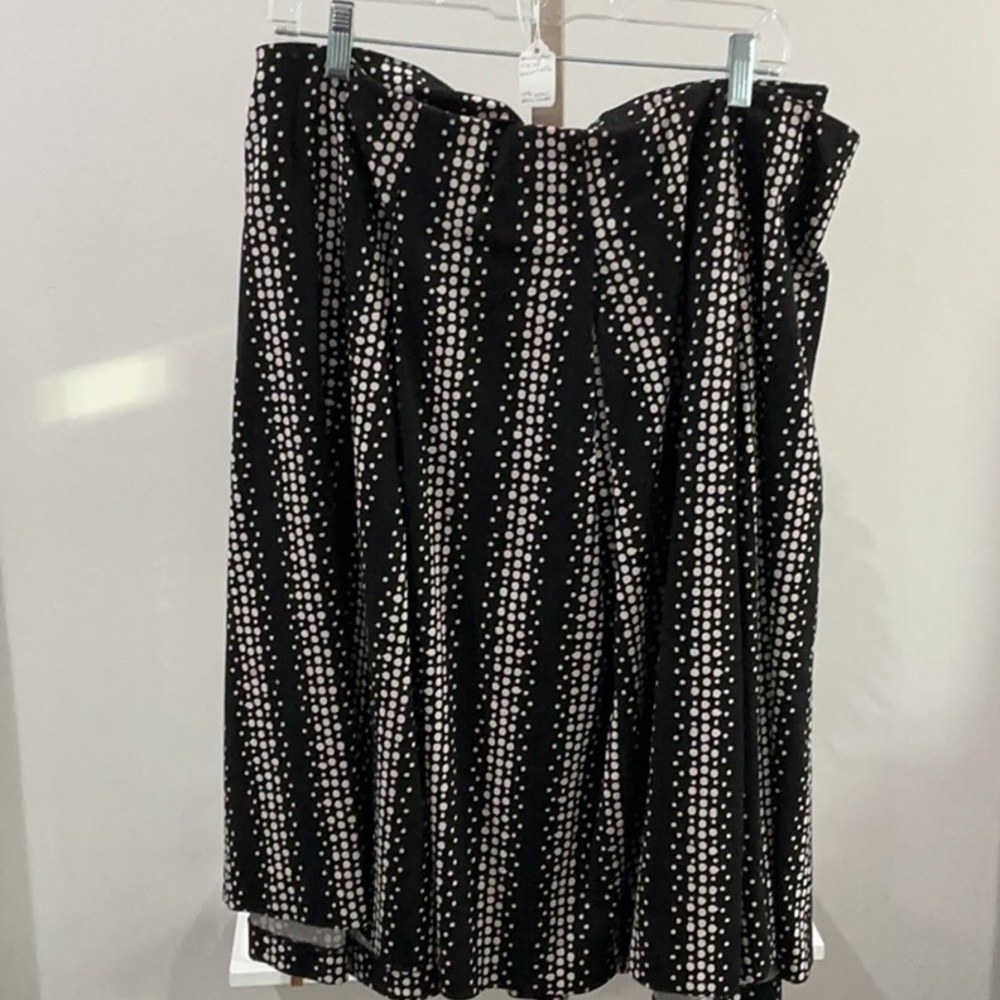 Lane Bryant Black and White Pleated Midi Skirt